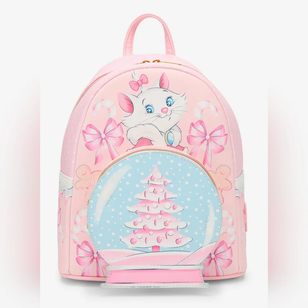 Loungefly Disney Marie Aristocats Snow Globe Backpack NWT